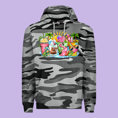 Beach Summer Coffee Cups Premium Hoodie Designed By Zillion Design Studio