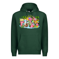 Sports Green beach summer coffee cups Premium Hoodie - Zillion Design Studio
