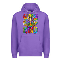 Purple always bee kind pride lgbtq Premium Hoodie - texasbilliewilder