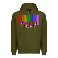 Army Green barcode pride Premium Hoodie - texasbilliewilder
