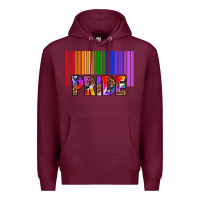 Burgundy barcode pride Premium Hoodie - texasbilliewilder
