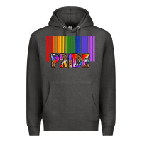 Charcoal Heather barcode pride Premium Hoodie - texasbilliewilder