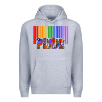 Heather Grey barcode pride Premium Hoodie - texasbilliewilder