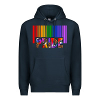 Navy barcode pride Premium Hoodie - texasbilliewilder