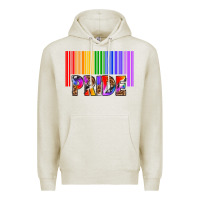 Oatmeal Heather barcode pride Premium Hoodie - texasbilliewilder