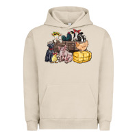 Pigment French Oak farm animals wagon Urban Hoodie - Zillion Design Studio