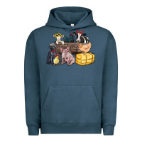 Pigment Midnight Navy farm animals wagon Urban Hoodie - Zillion Design Studio