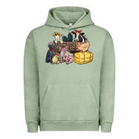 Pigment Oil Green farm animals wagon Urban Hoodie - Zillion Design Studio