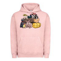 Pigment Salmon farm animals wagon Urban Hoodie - Zillion Design Studio