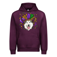 Mauve Wine Mardi gras hat husky Urban Hoodie - RanaPortraitStore