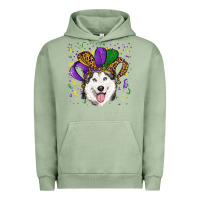 Pigment Oil Green Mardi gras hat husky Urban Hoodie - RanaPortraitStore