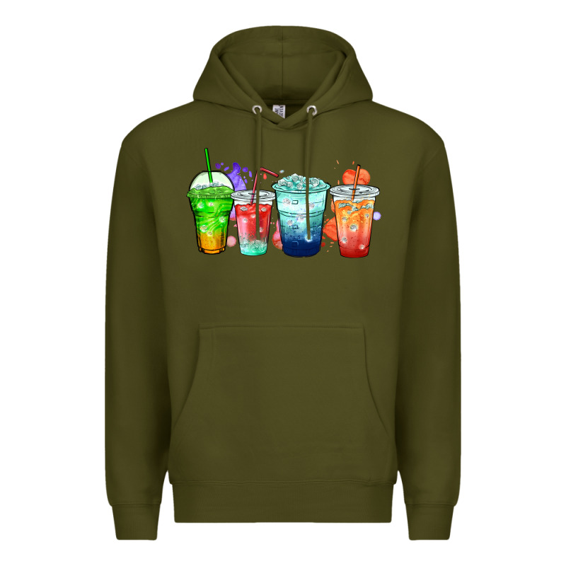 Tea Junkie Coffee Cups Premium Hoodie by Zillion Design Studio | Teevron