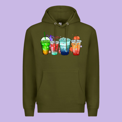 Tea Junkie Coffee Cups Premium Hoodie Designed By Zillion Design Studio