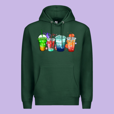 Tea Junkie Coffee Cups Premium Hoodie Designed By Zillion Design Studio