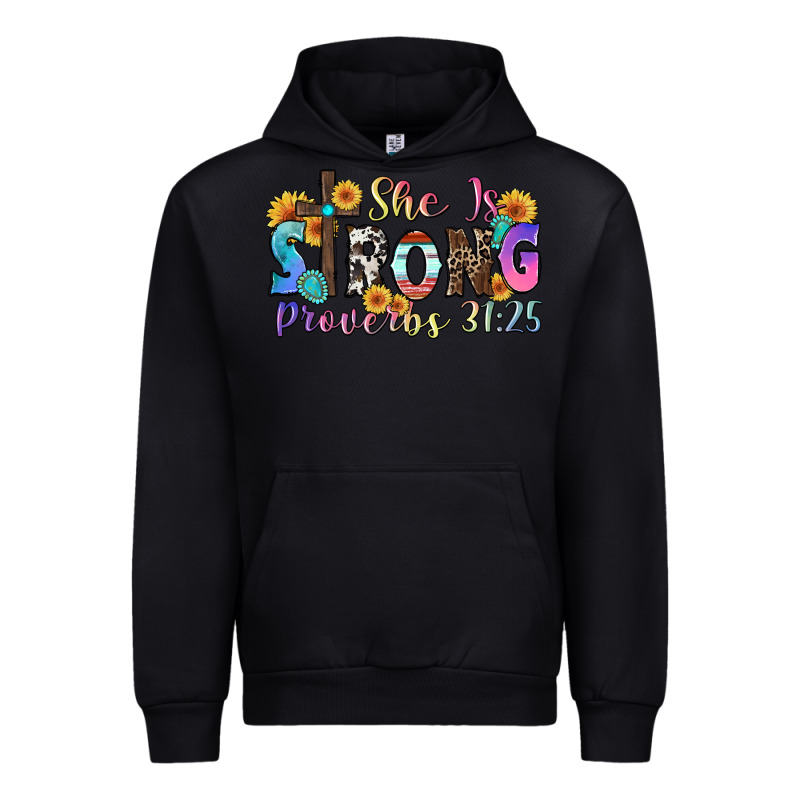 She Is Strong Proverbs 31 25 Urban Hoodie by Zillion Design Studio | Teevron