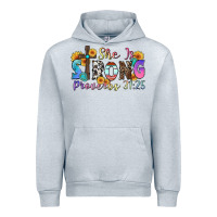 Heather Grey she is strong proverbs 31 25 Urban Hoodie - Zillion Design Studio