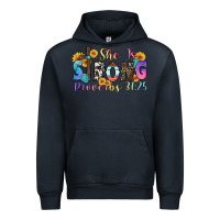 Navy she is strong proverbs 31 25 Urban Hoodie - Zillion Design Studio