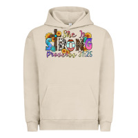 Pigment French Oak she is strong proverbs 31 25 Urban Hoodie - Zillion Design Studio