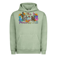 Pigment Oil Green she is strong proverbs 31 25 Urban Hoodie - Zillion Design Studio