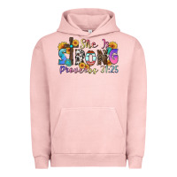 Pigment Salmon she is strong proverbs 31 25 Urban Hoodie - Zillion Design Studio