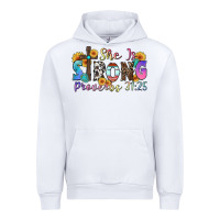 White she is strong proverbs 31 25 Urban Hoodie - Zillion Design Studio