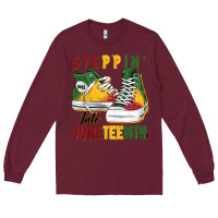 Burgundy steppin' into juneteenth Long Sleeve Tee - BarkalooDesign