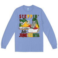 Colony Blue steppin' into juneteenth Long Sleeve Tee - BarkalooDesign
