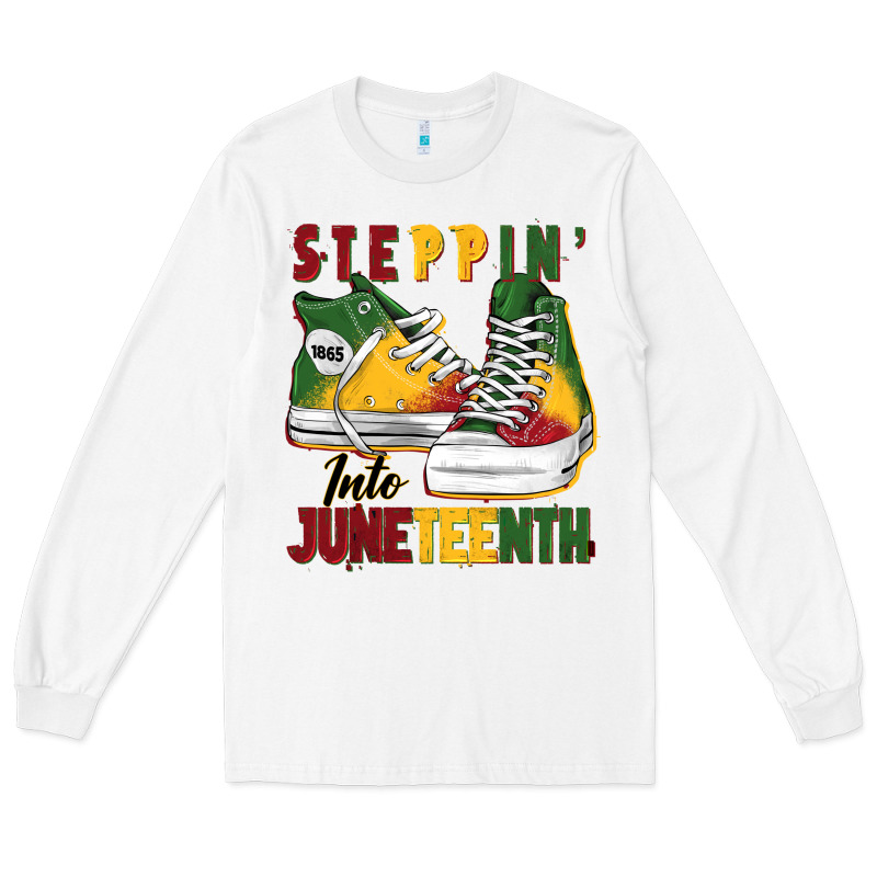 Steppin' Into Juneteenth Long Sleeve Tee by BarkalooDesign | Teevron