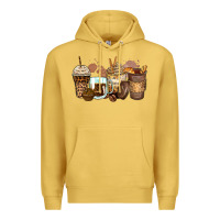 Antique Gold leopard coffee cups Premium Hoodie - Zillion Design Studio