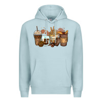 Blue Mist leopard coffee cups Premium Hoodie - Zillion Design Studio