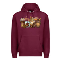 Burgundy leopard coffee cups Premium Hoodie - Zillion Design Studio