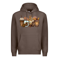 Coffee leopard coffee cups Premium Hoodie - Zillion Design Studio