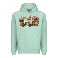 Seafoam leopard coffee cups Premium Hoodie - Zillion Design Studio