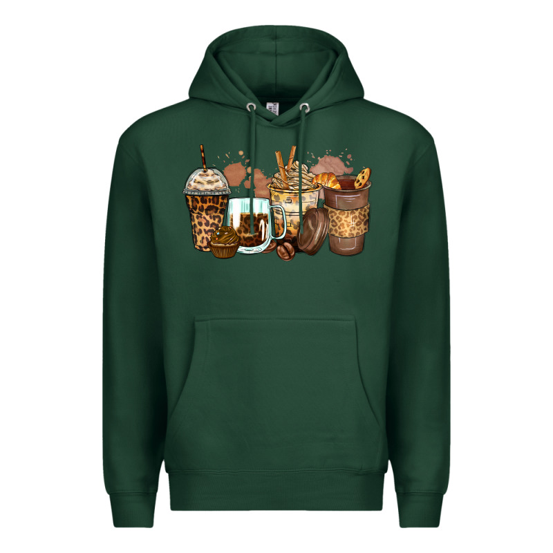 Leopard Coffee Cups Premium Hoodie by Zillion Design Studio | Teevron