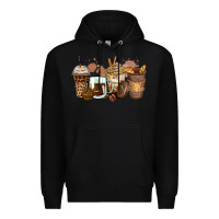 Black leopard coffee cups Premium Hoodie - Zillion Design Studio