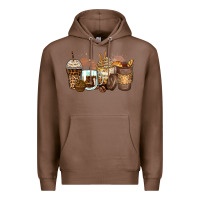 Chestnut leopard coffee cups Premium Hoodie - Zillion Design Studio