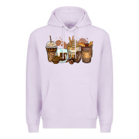 Lilac leopard coffee cups Premium Hoodie - Zillion Design Studio