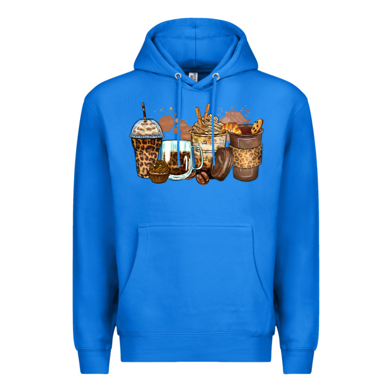 Leopard Coffee Cups Premium Hoodie by Zillion Design Studio | Teevron