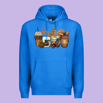 Leopard Coffee Cups Premium Hoodie Designed By Zillion Design Studio