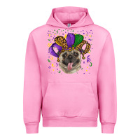 Fuchsia Pink Mardi gras hat pug Urban Hoodie - RanaPortraitStore