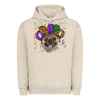 Pigment French Oak Mardi gras hat pug Urban Hoodie - RanaPortraitStore