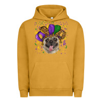 Pigment Peanut Butter Mardi gras hat pug Urban Hoodie - RanaPortraitStore