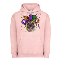 Pigment Salmon Mardi gras hat pug Urban Hoodie - RanaPortraitStore