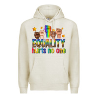 Oatmeal Heather equality hurts no one with fists Premium Hoodie - texasbilliewilder
