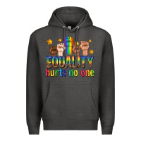 Charcoal Heather equality hurts no one with fists Premium Hoodie - texasbilliewilder