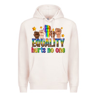 Pale Pink equality hurts no one with fists Premium Hoodie - texasbilliewilder