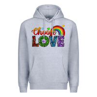 Heather Grey choose love Premium Hoodie - texasbilliewilder