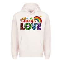 Pale Pink choose love Premium Hoodie - texasbilliewilder