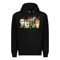 Black latte coffee cups Premium Hoodie - Zillion Design Studio