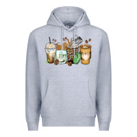 Heather Grey latte coffee cups Premium Hoodie - Zillion Design Studio
